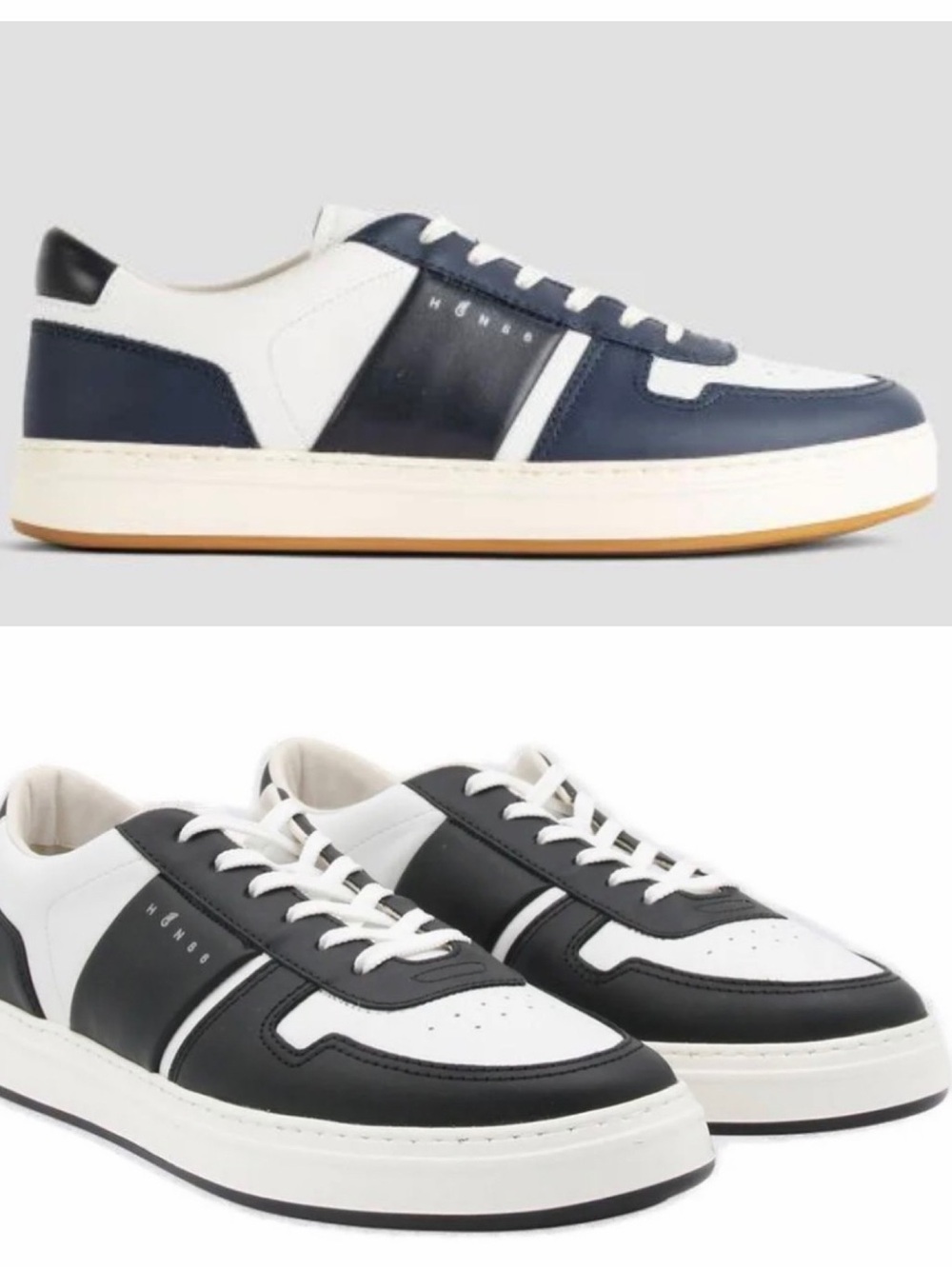 Hogan Navy, White and Cream Low-Top Sneakers UK size 8.5
